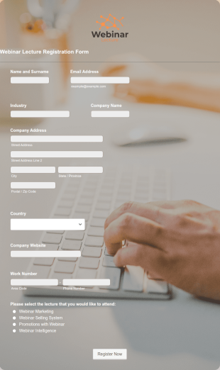 Webinar Lecture Registration Form Template