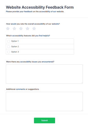 Website Accessibility Feedback Form Template