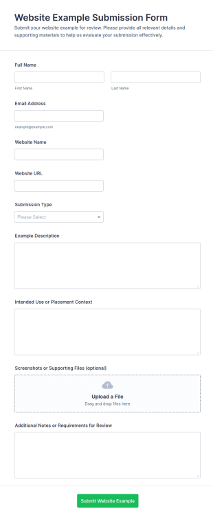 Website Example Submission Form Template