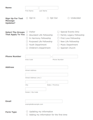 Website Gather Contact Information Form Template