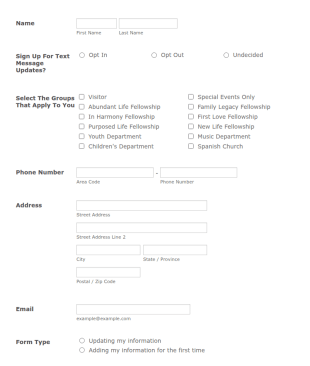 Website Gather Contact Information Form Template