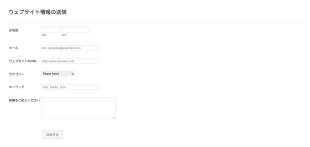 ウェブサイト情報送信フォーム Form Template