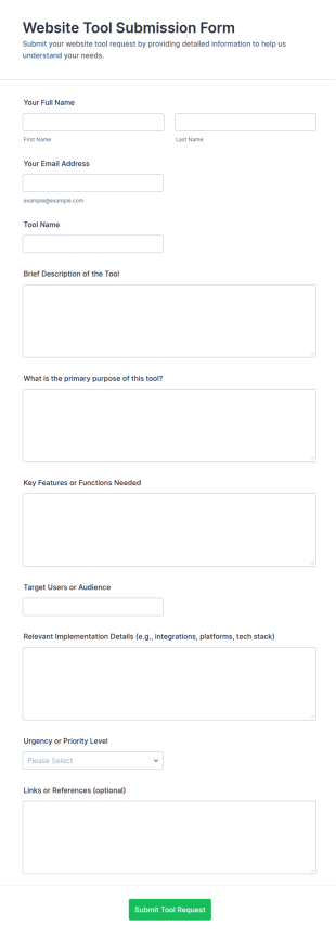Website Tool Submission Form Template