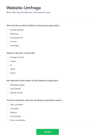 Website Umfrage