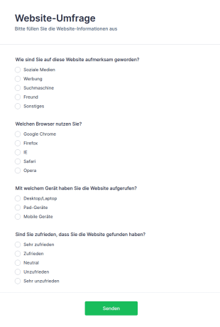 Website Umfrage