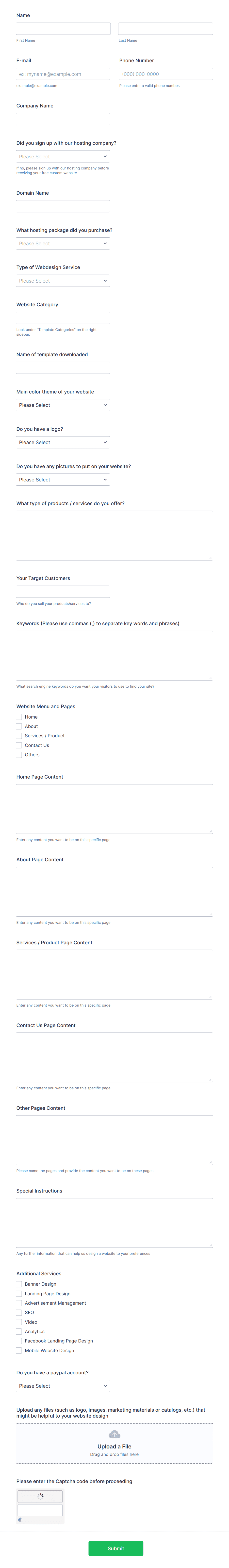 Website Update Request Form Template | Jotform