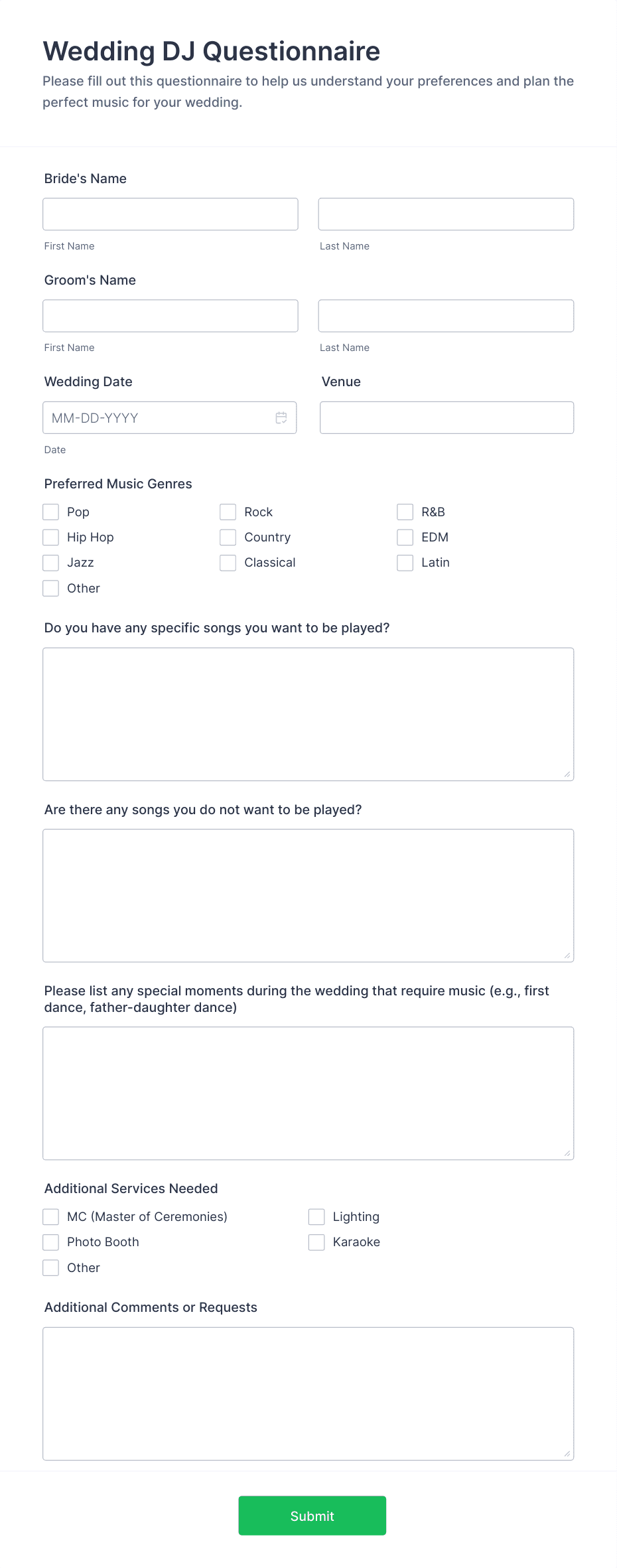 Wedding questionnaire for couples 60 photos - Astyledwedding.com