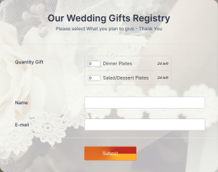 Wedding Gifts Registry Form Template