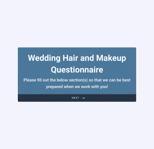 Wedding Hair And Makeup Questionnaire Form Template