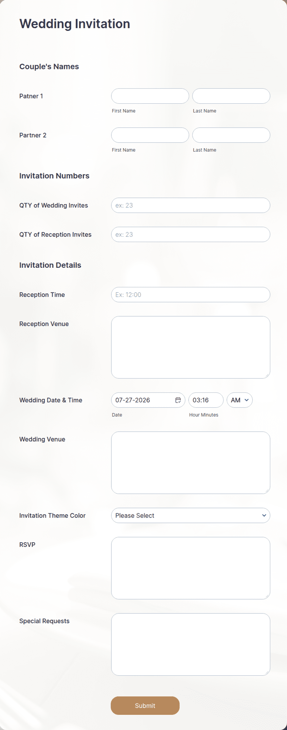 Invite Questions How to answer plus one question on wedding website | Beachweddingtips.com