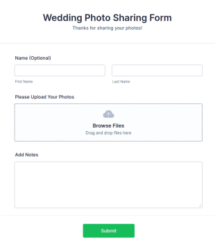 Wedding Photo Sharing Form Template