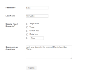 Wedding RSVP Template Form Template