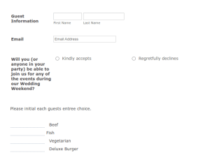 Wedding RSVP Form Template