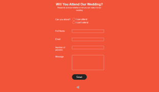 Wedding Survey Form Responsive