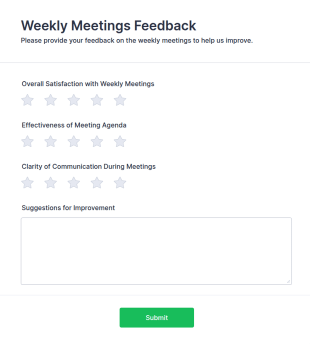 Weekly Meetings Feedback Form Template