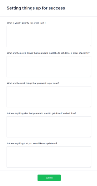 Weekly Priorities List Form Template
