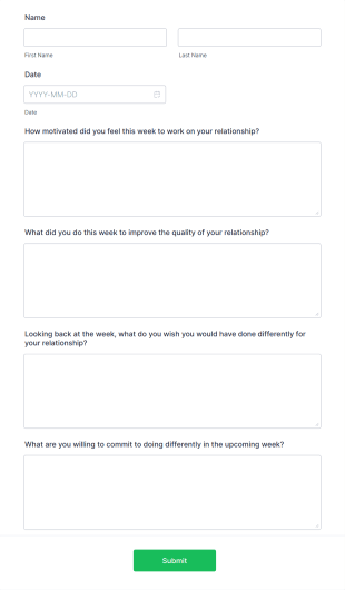 Weekly Relationship Check In Form Template