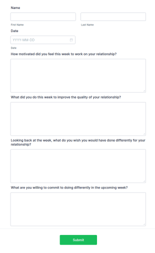 Weekly Relationship Check In Form Template