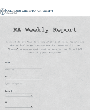 Weekly Report Form Template