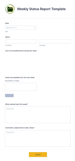Weekly Huddle Template | Jotform