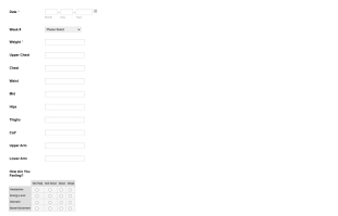 Weight And Measurement Tracking Form Template
