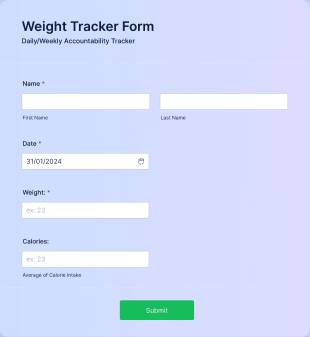 Weight Tracker Form Template
