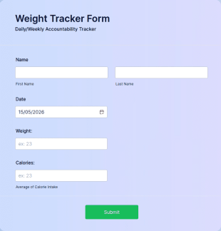 Weight Tracker Form Template
