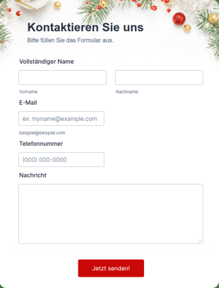 Weihnachten Kontaktformular