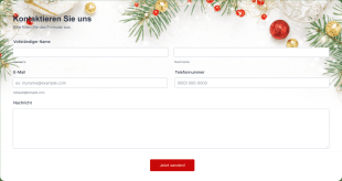 Weihnachten Kontaktformular Form Template