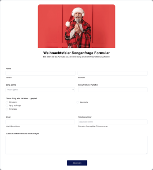 Weihnachtsfeier Songanfrage Formular Form Template