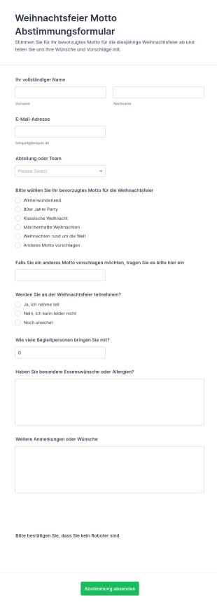 Weihnachtsfeier Themenwahl Umfrage 🎄✨🎉