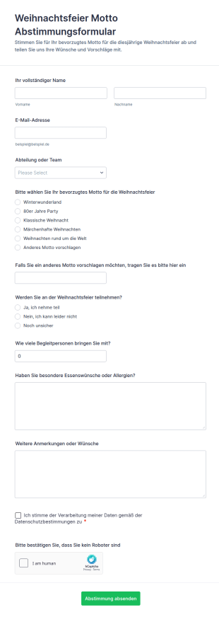 Weihnachtsfeier Themenwahl Umfrage 🎄✨🎉
