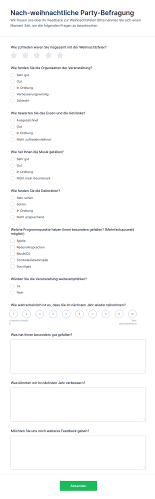 Weihnachtsfeier Umfrage