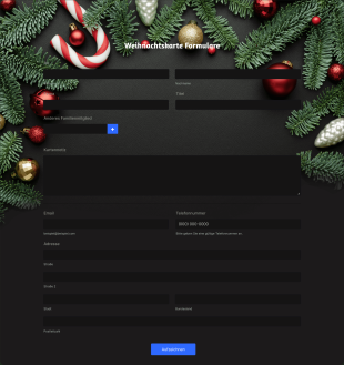 Weihnachtskarte Formular Form Template