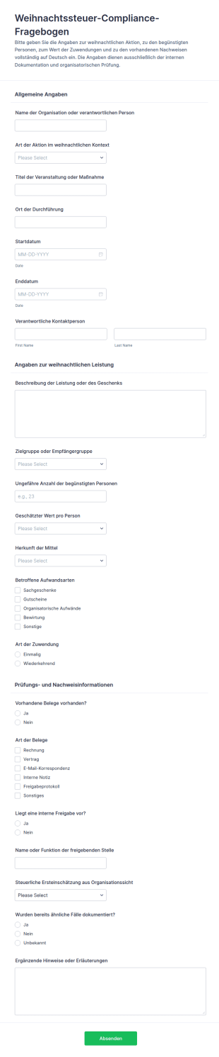 Weihnachtsmann Steuer Compliance Umfrage