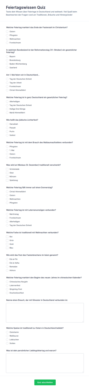 Weihnachtsquiz Umfrage
