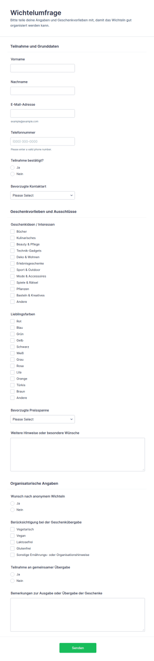 Weihnachtswichtel Survey