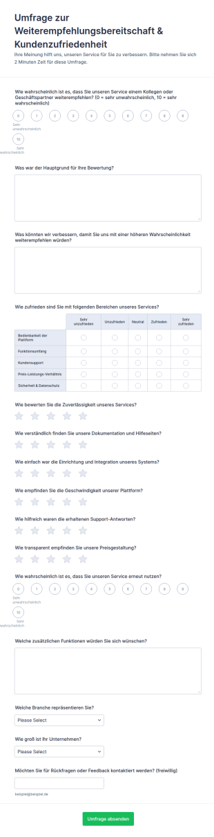 Weiterempfehlungsumfrage