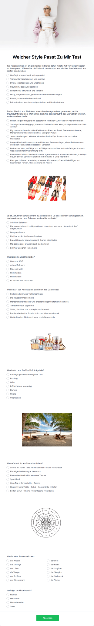 Welcher Style Passt Zu Mir Test Form Template