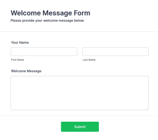 Welcome Message Form Template