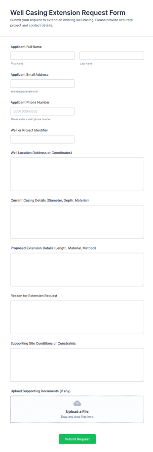 Well Casing Extension Request Form Template