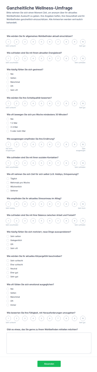 Wellness Umfrage