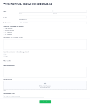 Werbeagentur Jobbewerbung