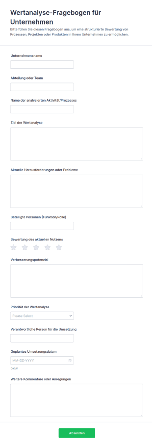 Wertorientierte Bewertung Survey