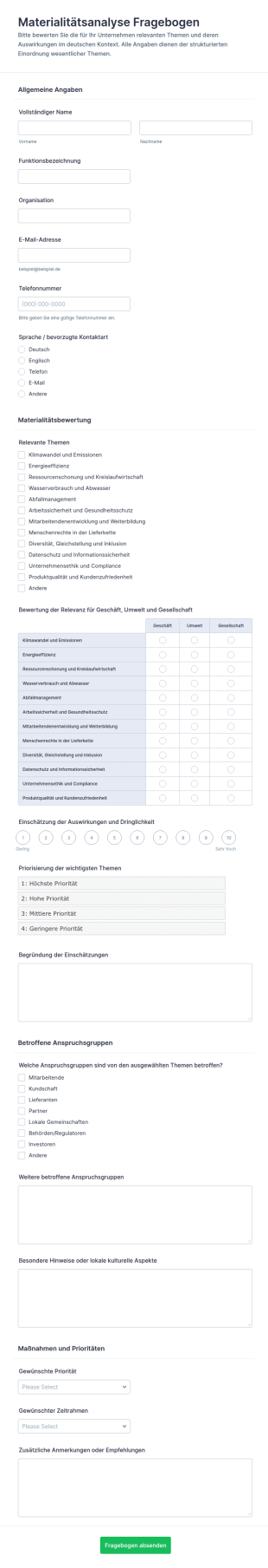Wesentlichkeitsbewertungsfragebogen
