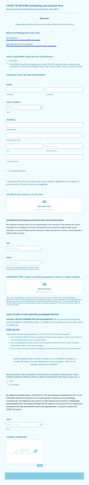 Westview Dental Form Template