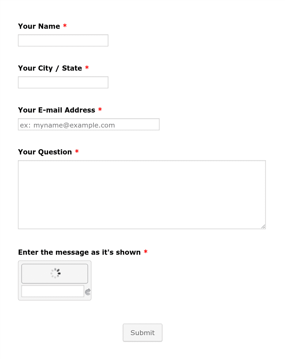 WG Question Form Template | Jotform