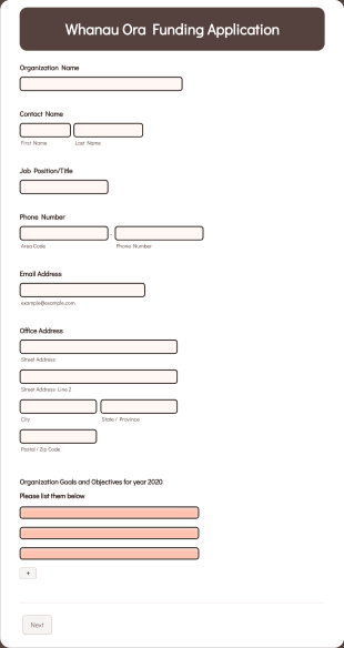 Whanau Ora Funding Application Form Template
