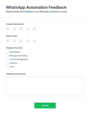 WhatsApp Automation Feedback Form Template