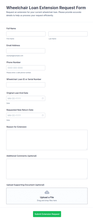 Wheelchair Loan Extension Request Form Template